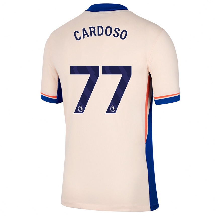 Kinder Fußball Leo Cardoso #77 Hellbeige Auswärtstrikot Trikot 2024/25 T-Shirt Luxemburg