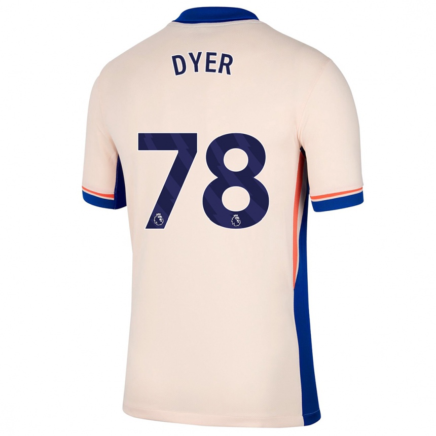 Kinder Fußball Kiano Dyer #78 Hellbeige Auswärtstrikot Trikot 2024/25 T-Shirt Luxemburg