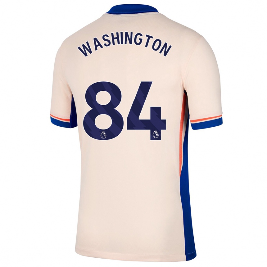 Kinder Fußball Marcell Washington #84 Hellbeige Auswärtstrikot Trikot 2024/25 T-Shirt Luxemburg