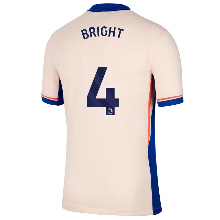 Kinder Fußball Millie Bright #4 Hellbeige Auswärtstrikot Trikot 2024/25 T-Shirt Luxemburg