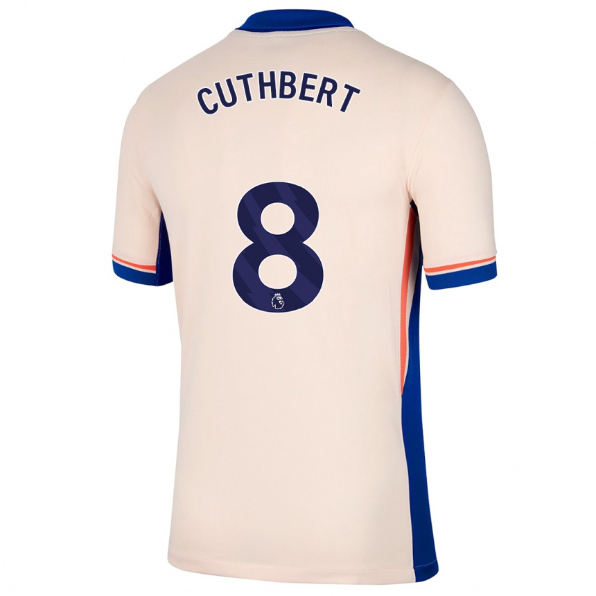 Kinder Fußball Erin Cuthbert #8 Hellbeige Auswärtstrikot Trikot 2024/25 T-Shirt Luxemburg