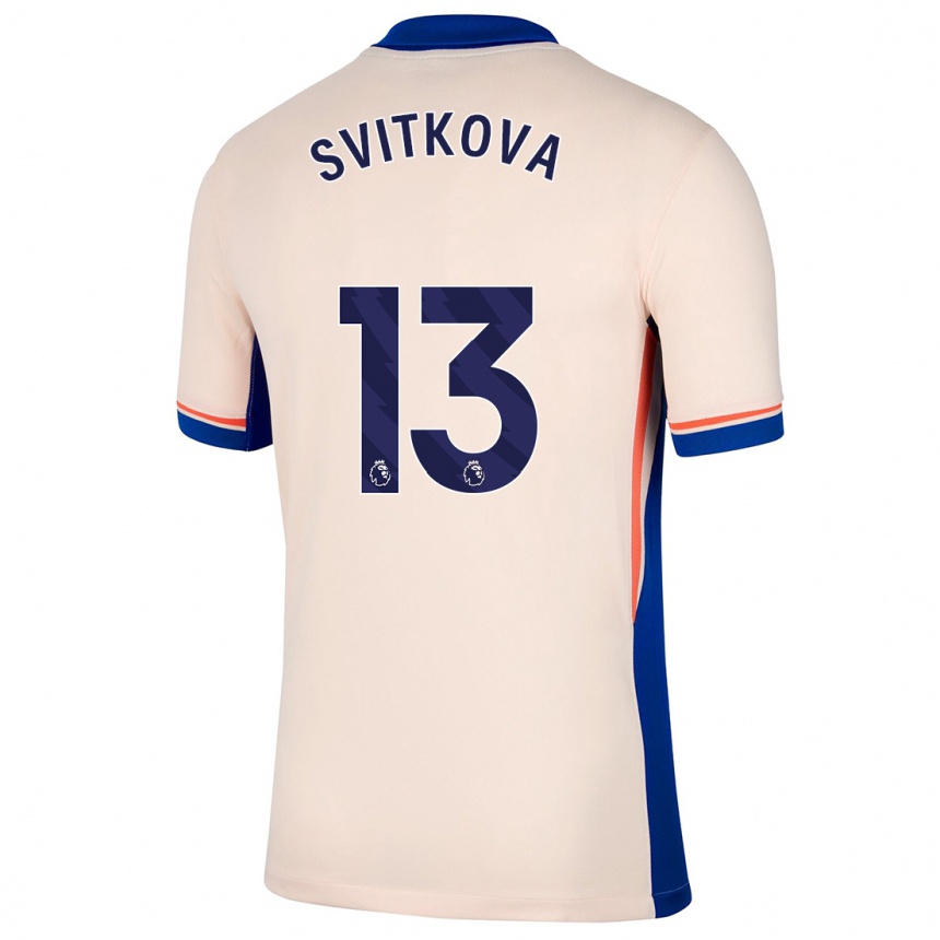 Kinder Fußball Katerina Svitkova #13 Hellbeige Auswärtstrikot Trikot 2024/25 T-Shirt Luxemburg