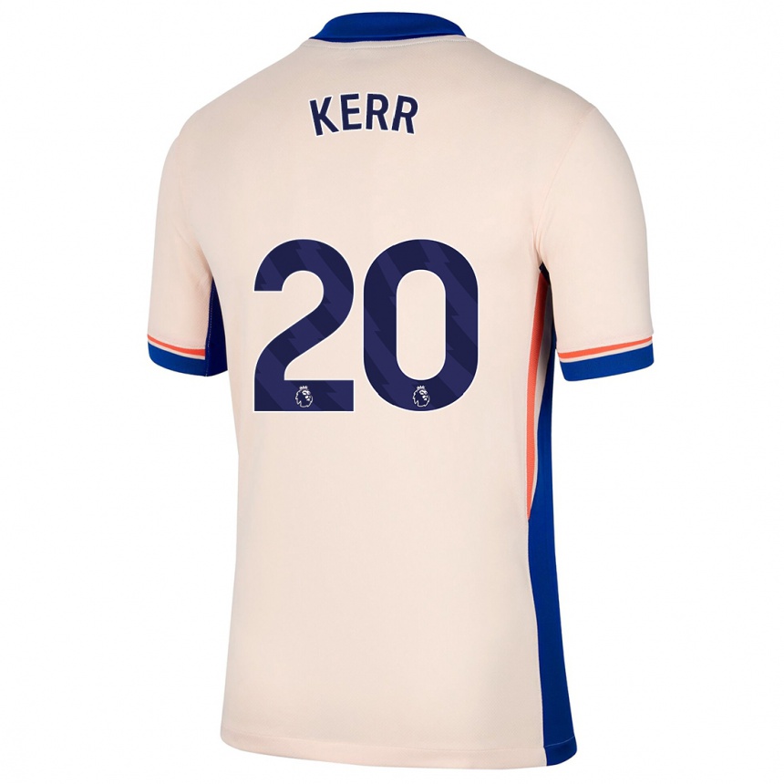 Kinder Fußball Sam Kerr #20 Hellbeige Auswärtstrikot Trikot 2024/25 T-Shirt Luxemburg