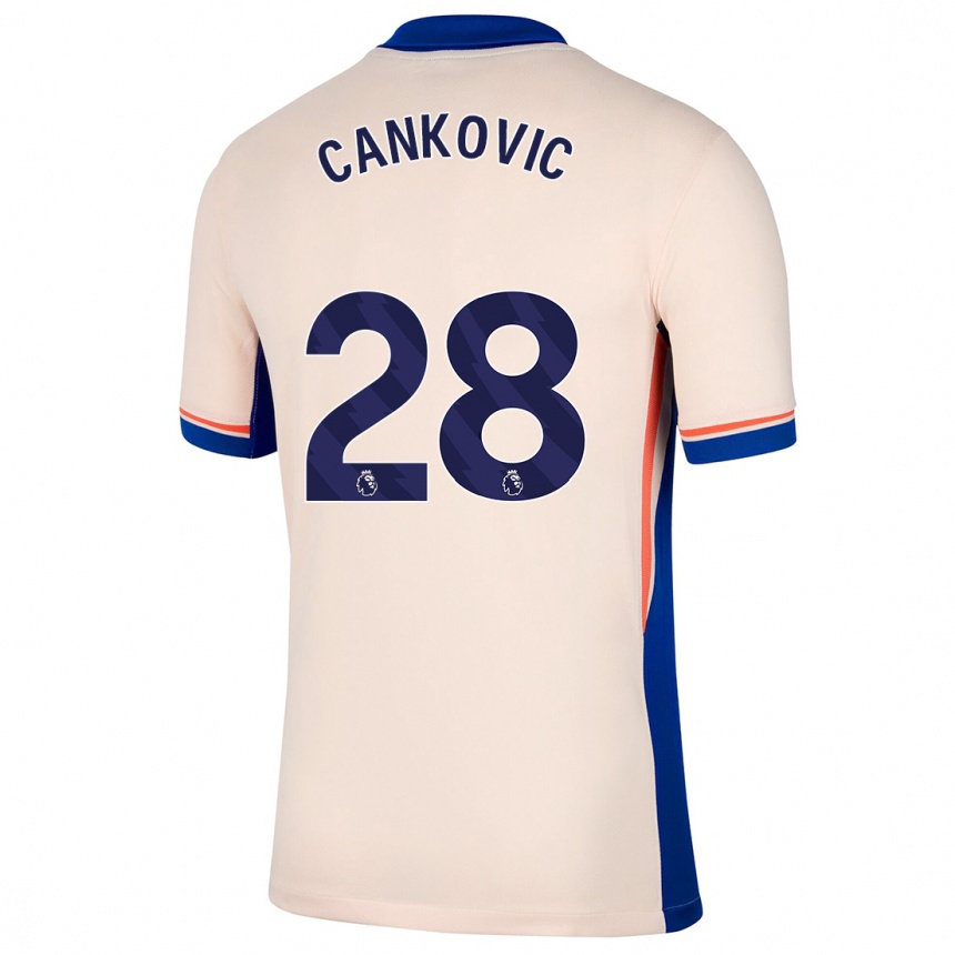 Kinder Fußball Jelena Čanković #28 Hellbeige Auswärtstrikot Trikot 2024/25 T-Shirt Luxemburg