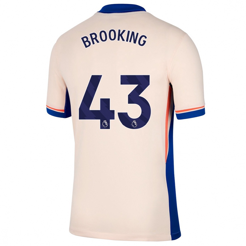 Kinder Fußball Josh Brooking #43 Hellbeige Auswärtstrikot Trikot 2024/25 T-Shirt Luxemburg