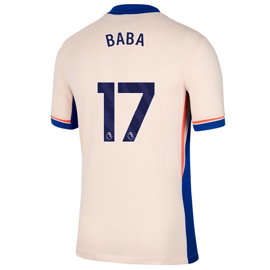 Kinder Fußball Abdul-Rahman Baba #17 Hellbeige Auswärtstrikot Trikot 2024/25 T-Shirt Luxemburg