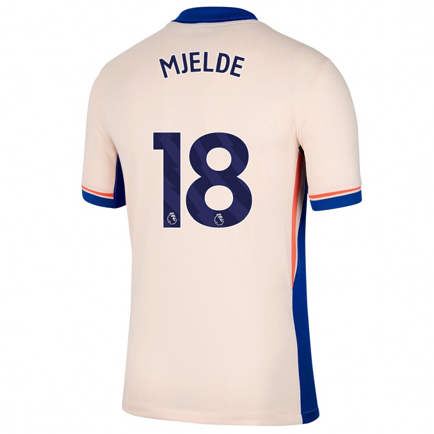 Kinder Fußball Maren Mjelde #18 Hellbeige Auswärtstrikot Trikot 2024/25 T-Shirt Luxemburg