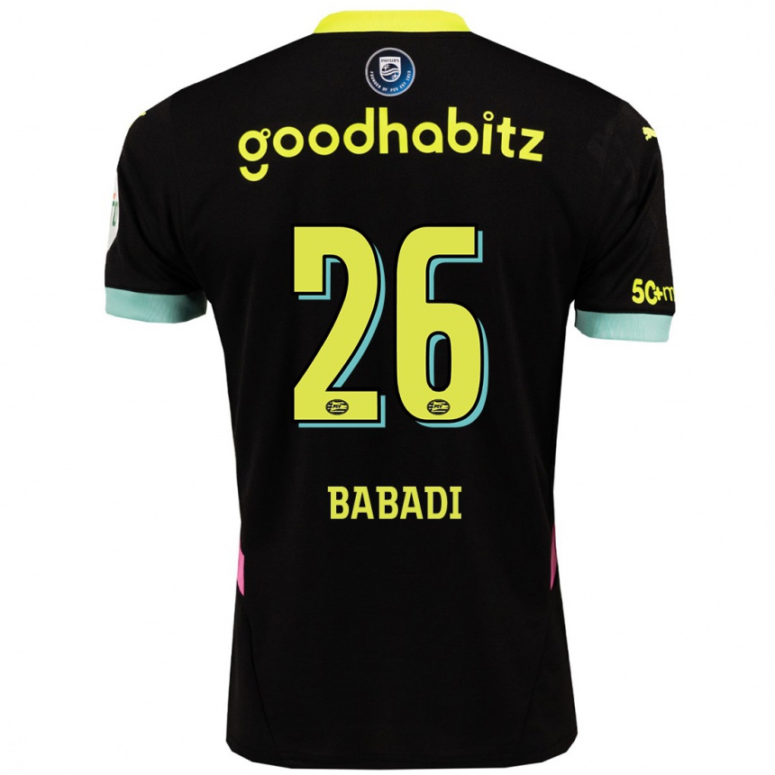 Kinder Fußball Isaac Babadi #26 Schwarz Gelb Auswärtstrikot Trikot 2024/25 T-Shirt Luxemburg