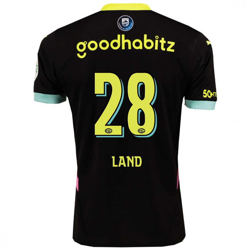 Kinder Fußball Tygo Land #28 Schwarz Gelb Auswärtstrikot Trikot 2024/25 T-Shirt Luxemburg