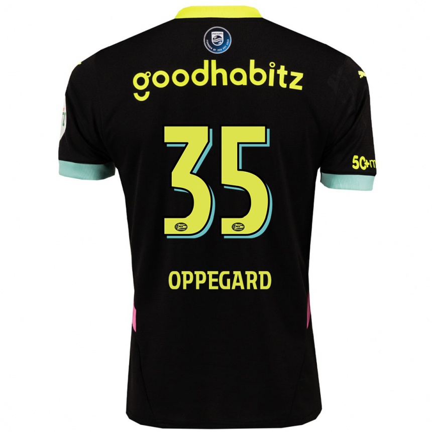 Kinder Fußball Fredrik Oppegard #35 Schwarz Gelb Auswärtstrikot Trikot 2024/25 T-Shirt Luxemburg