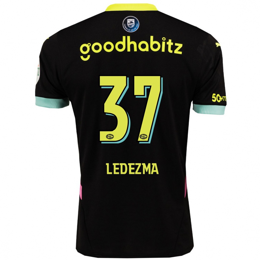 Kinder Fußball Richard Ledezma #37 Schwarz Gelb Auswärtstrikot Trikot 2024/25 T-Shirt Luxemburg