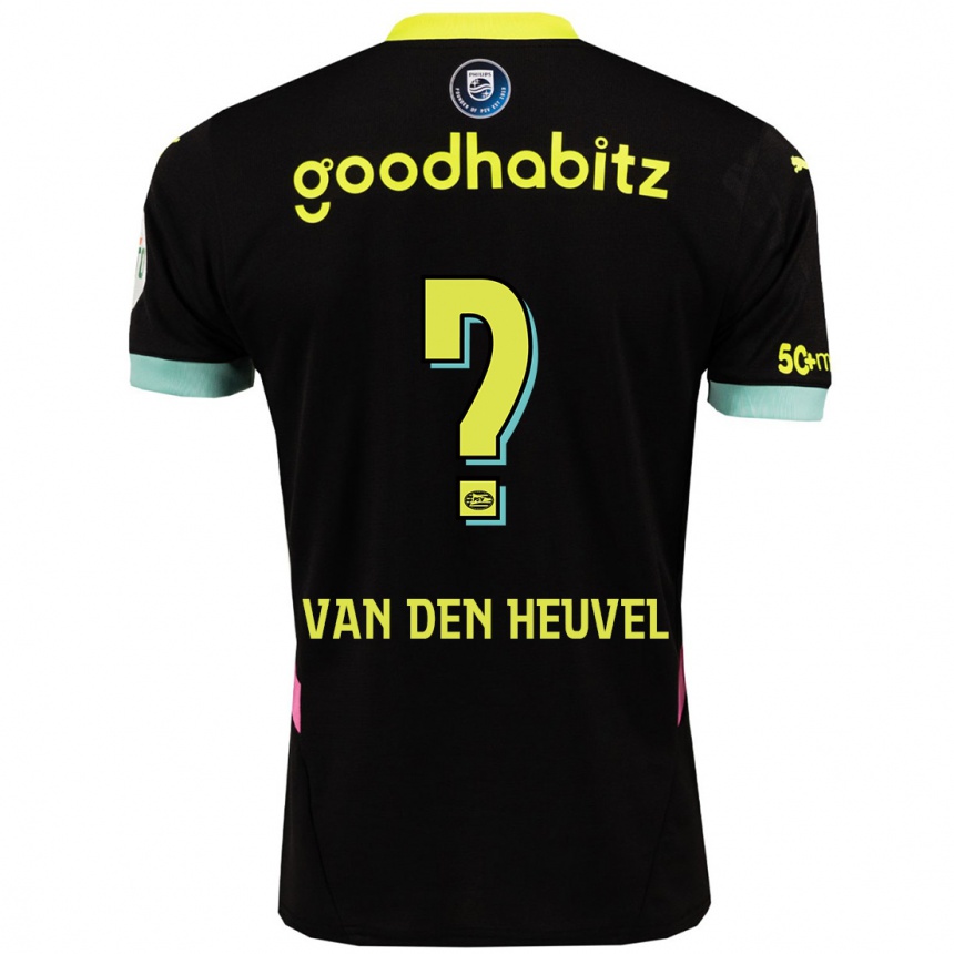 Kinder Fußball Tim Van Den Heuvel #0 Schwarz Gelb Auswärtstrikot Trikot 2024/25 T-Shirt Luxemburg