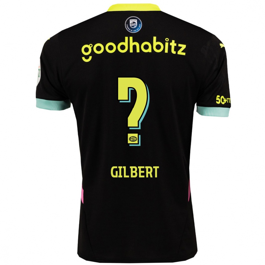 Kinder Fußball Dantaye Gilbert #0 Schwarz Gelb Auswärtstrikot Trikot 2024/25 T-Shirt Luxemburg