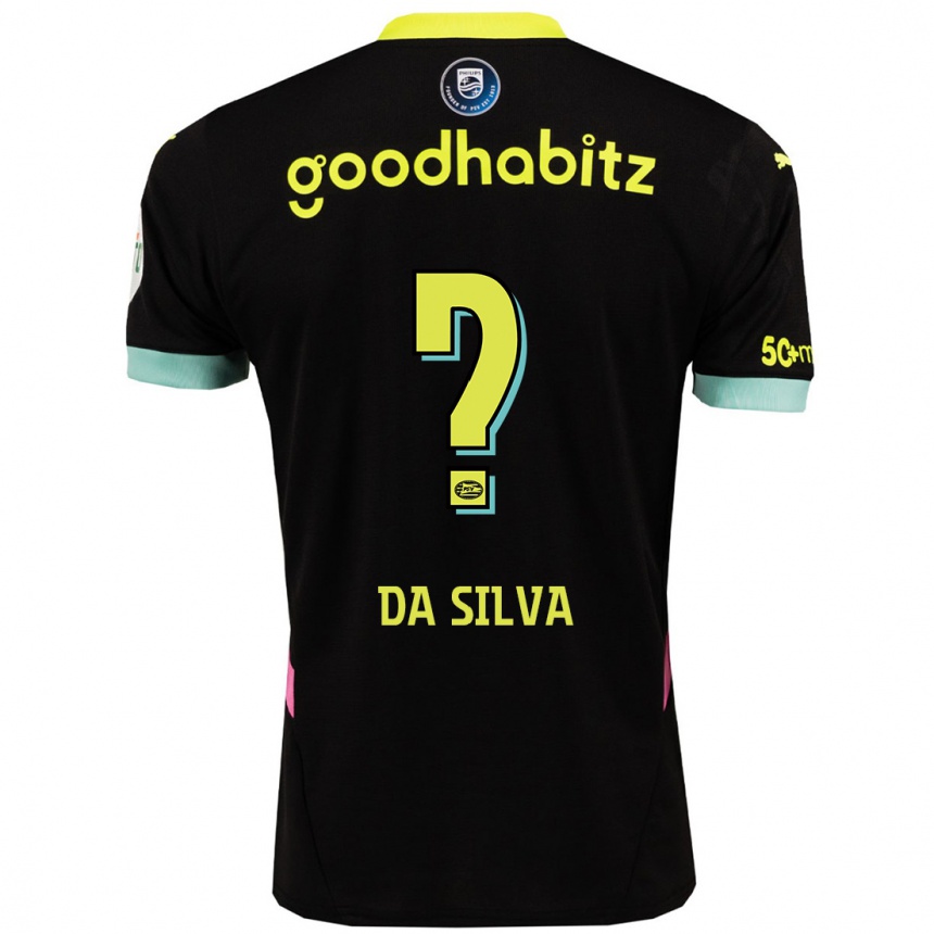 Kinder Fußball Aston Da Silva #0 Schwarz Gelb Auswärtstrikot Trikot 2024/25 T-Shirt Luxemburg