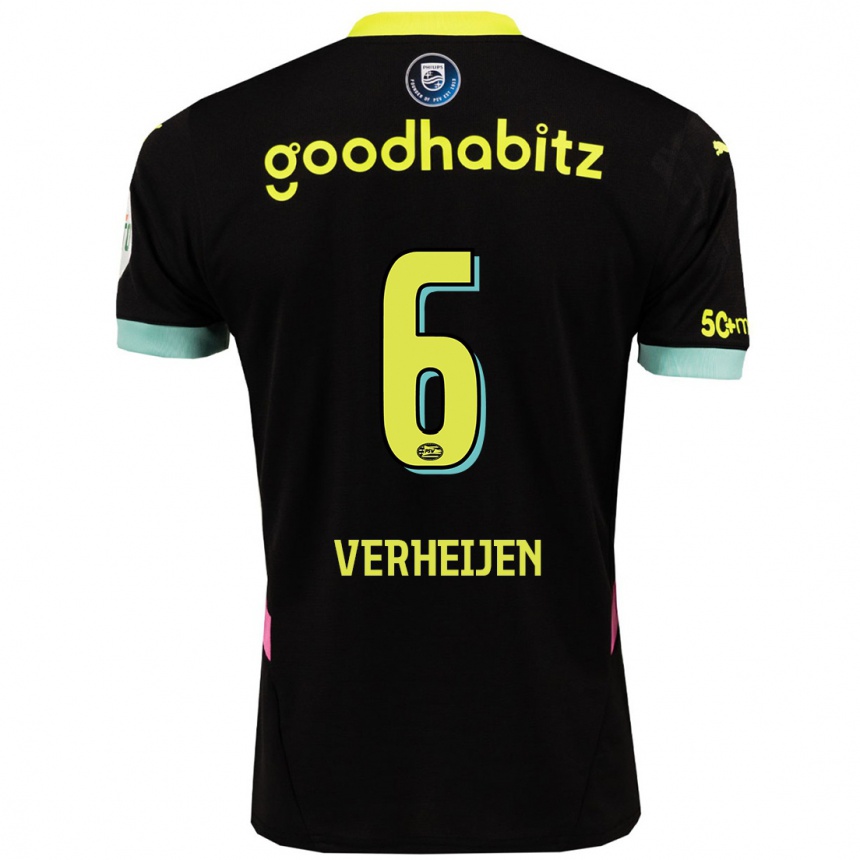 Kinder Fußball Janneke Verheijen #6 Schwarz Gelb Auswärtstrikot Trikot 2024/25 T-Shirt Luxemburg