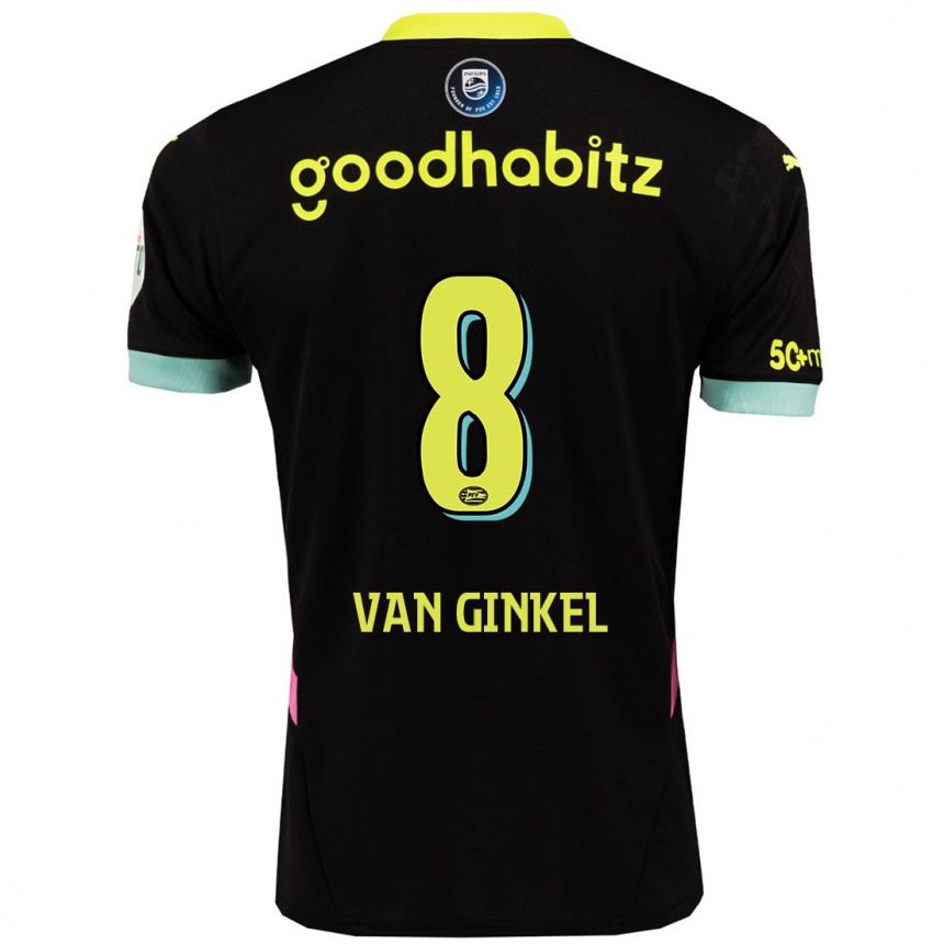 Kinder Fußball Marco Van Ginkel #8 Schwarz Gelb Auswärtstrikot Trikot 2024/25 T-Shirt Luxemburg