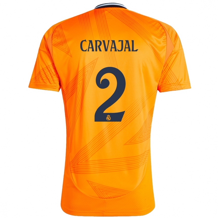 Kinder Fußball Daniel Carvajal #2 Orange Auswärtstrikot Trikot 2024/25 T-Shirt Luxemburg