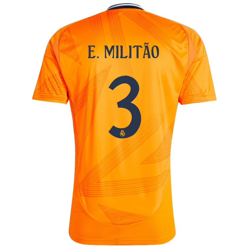 Kinder Fußball Eder Militao #3 Orange Auswärtstrikot Trikot 2024/25 T-Shirt Luxemburg