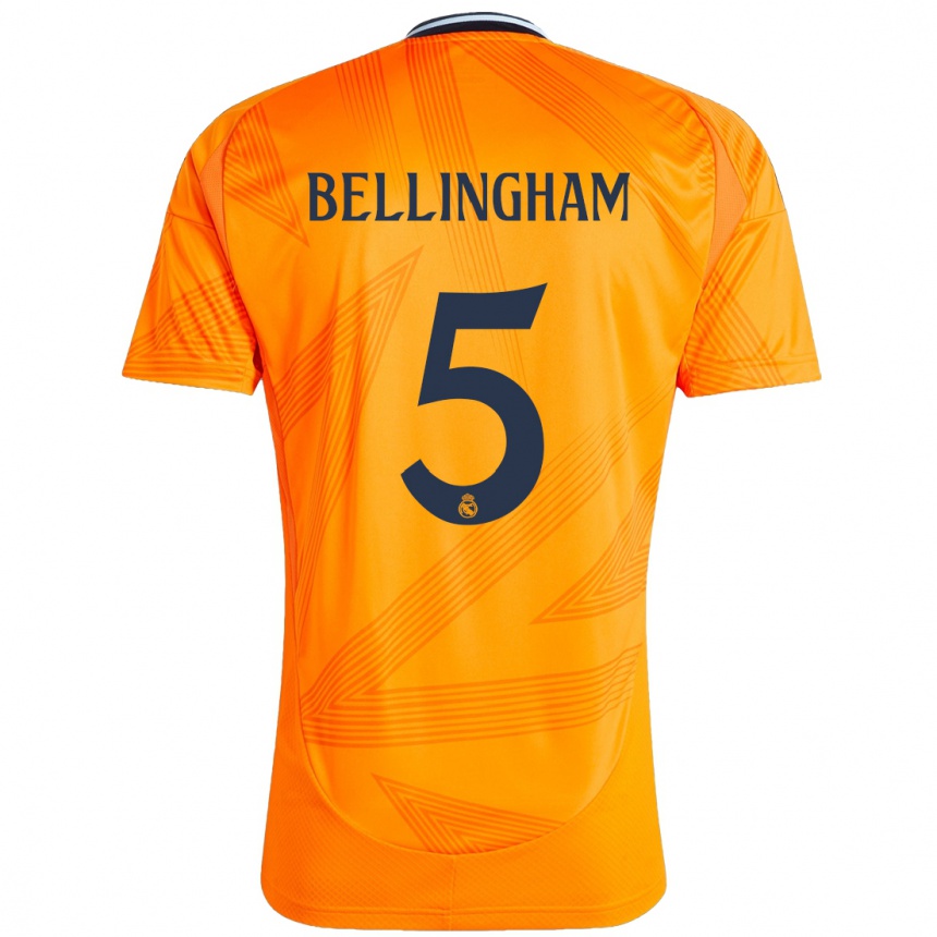 Kinder Fußball Jude Bellingham #5 Orange Auswärtstrikot Trikot 2024/25 T-Shirt Luxemburg