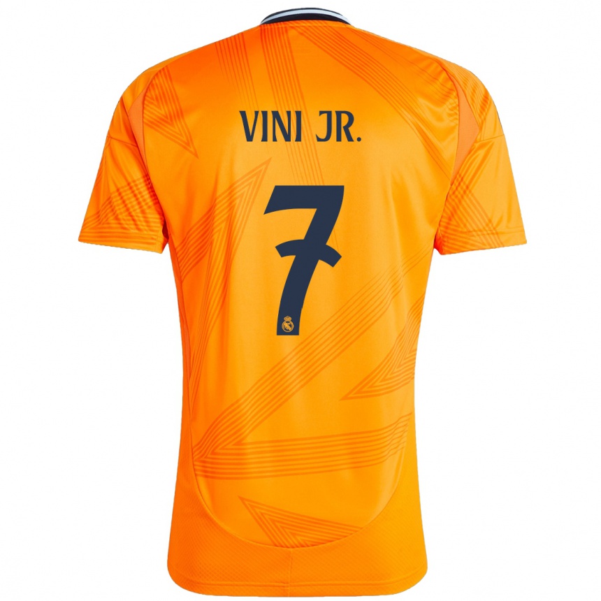 Kinder Fußball Vinicius Junior #7 Orange Auswärtstrikot Trikot 2024/25 T-Shirt Luxemburg