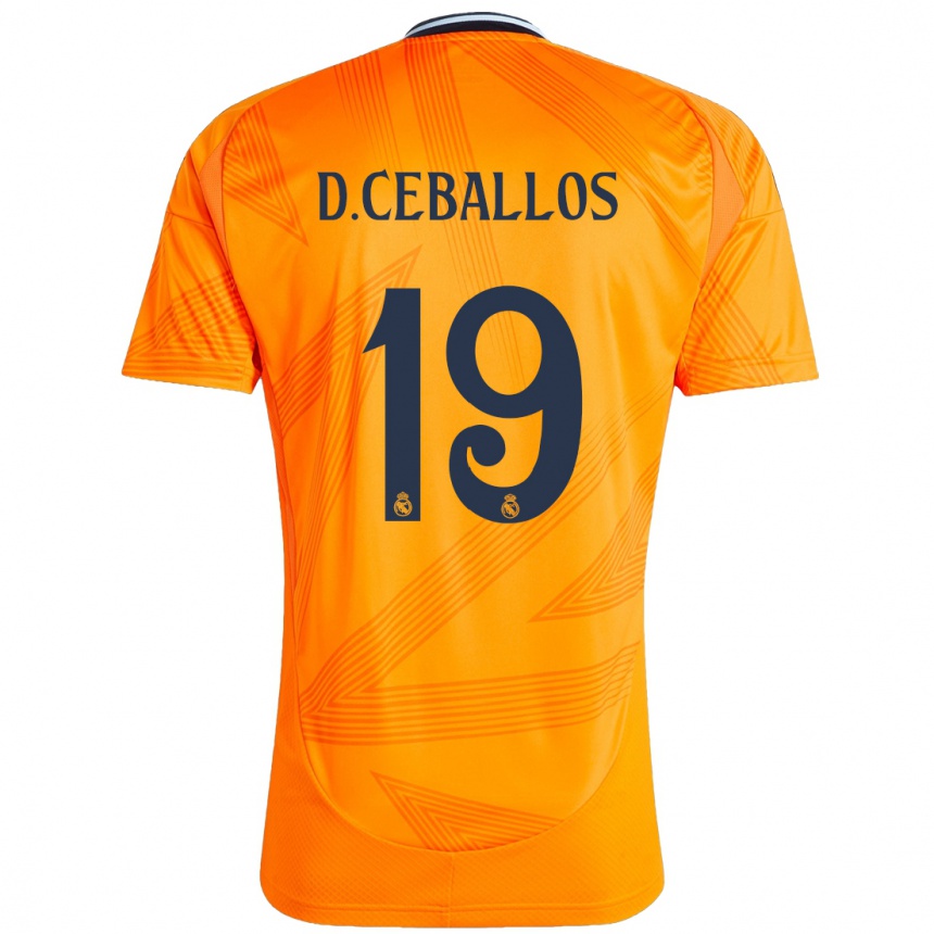 Kinder Fußball Dani Ceballos #19 Orange Auswärtstrikot Trikot 2024/25 T-Shirt Luxemburg