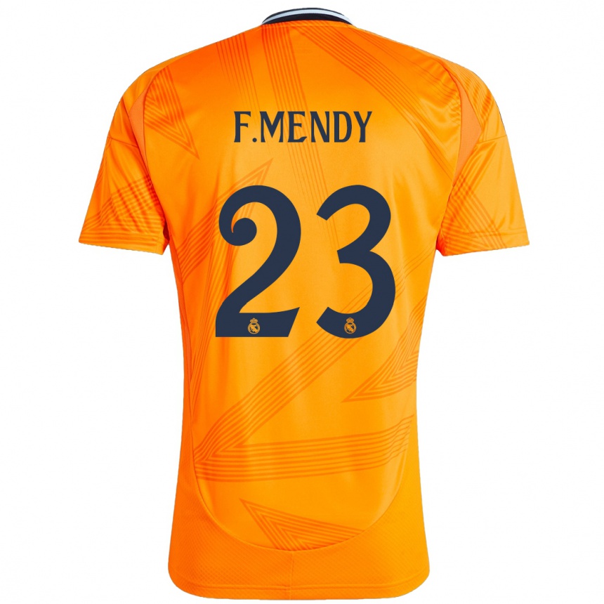 Kinder Fußball Ferland Mendy #23 Orange Auswärtstrikot Trikot 2024/25 T-Shirt Luxemburg