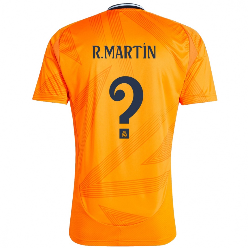 Kinder Fußball Roberto Martín #0 Orange Auswärtstrikot Trikot 2024/25 T-Shirt Luxemburg