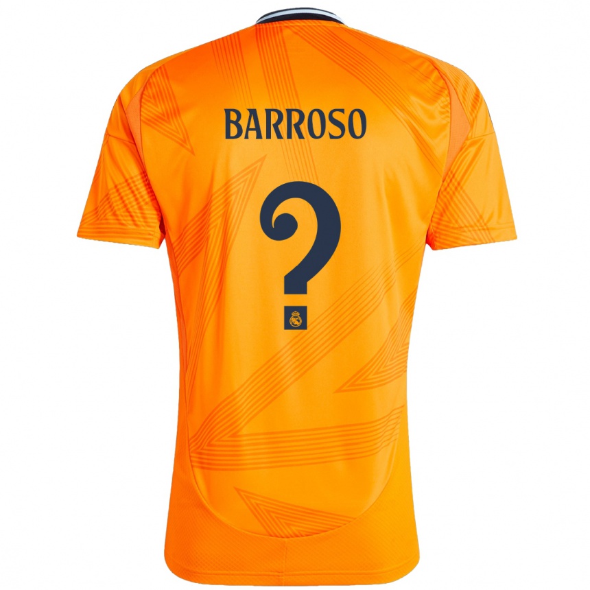 Kinder Fußball Jaime Barroso #0 Orange Auswärtstrikot Trikot 2024/25 T-Shirt Luxemburg