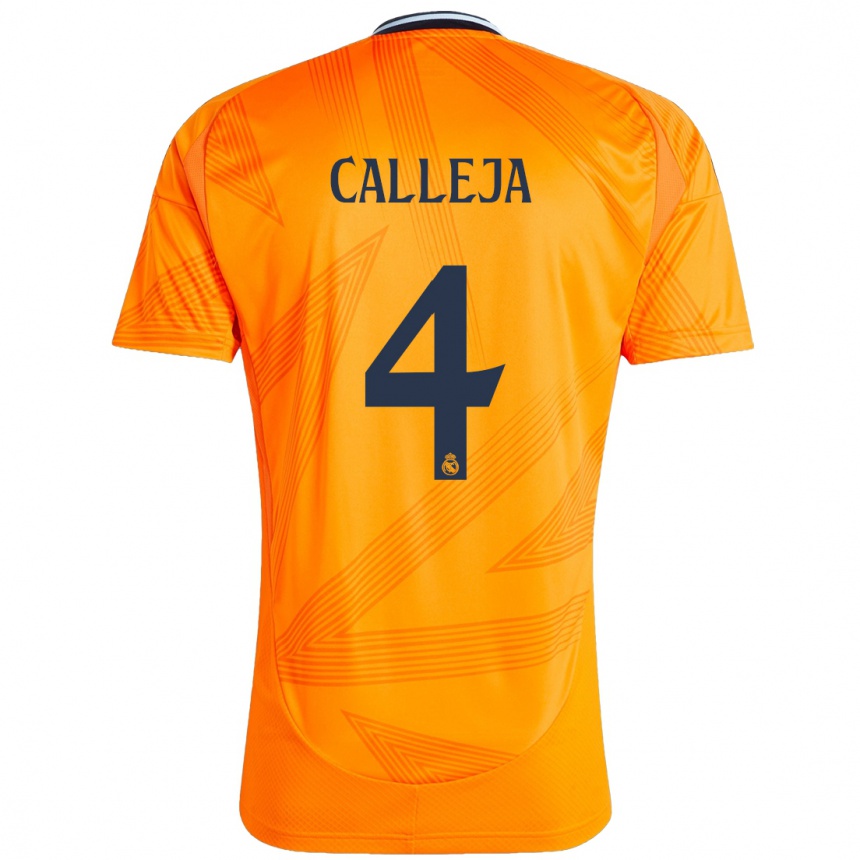 Kinder Fußball Jaime Calleja #4 Orange Auswärtstrikot Trikot 2024/25 T-Shirt Luxemburg