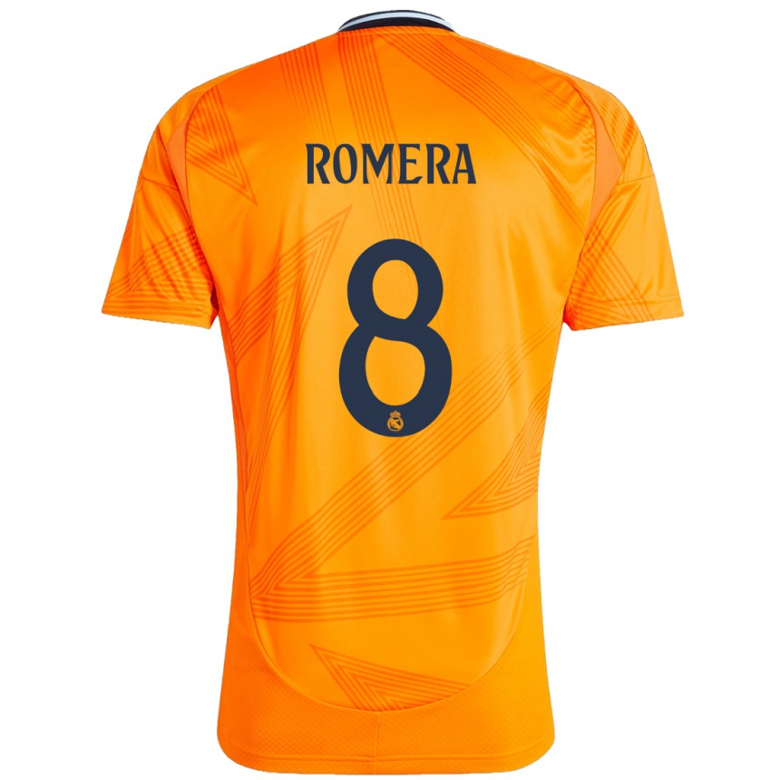 Kinder Fußball Miguel Romera #8 Orange Auswärtstrikot Trikot 2024/25 T-Shirt Luxemburg