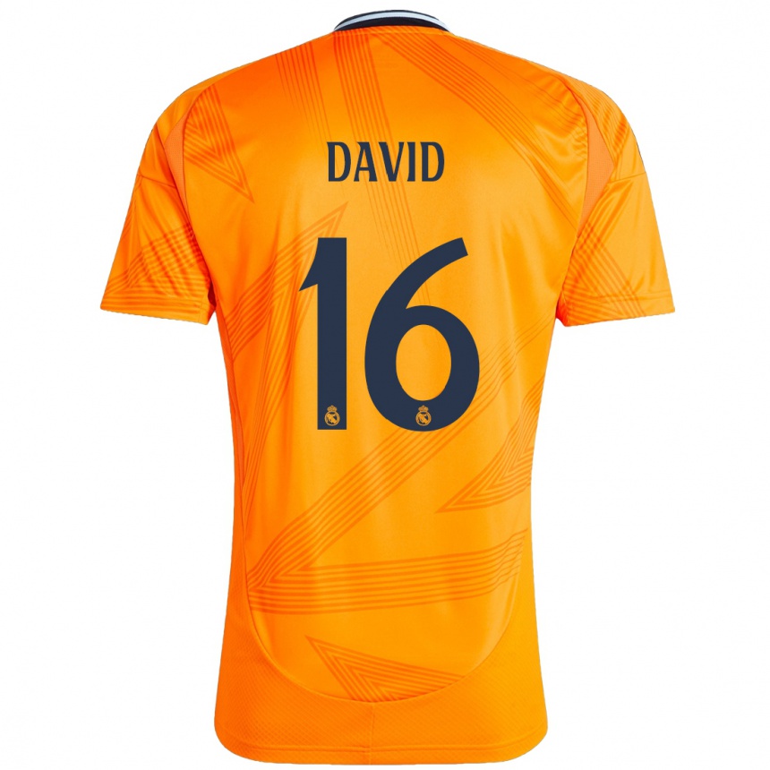 Kinder Fußball Antonio David #16 Orange Auswärtstrikot Trikot 2024/25 T-Shirt Luxemburg