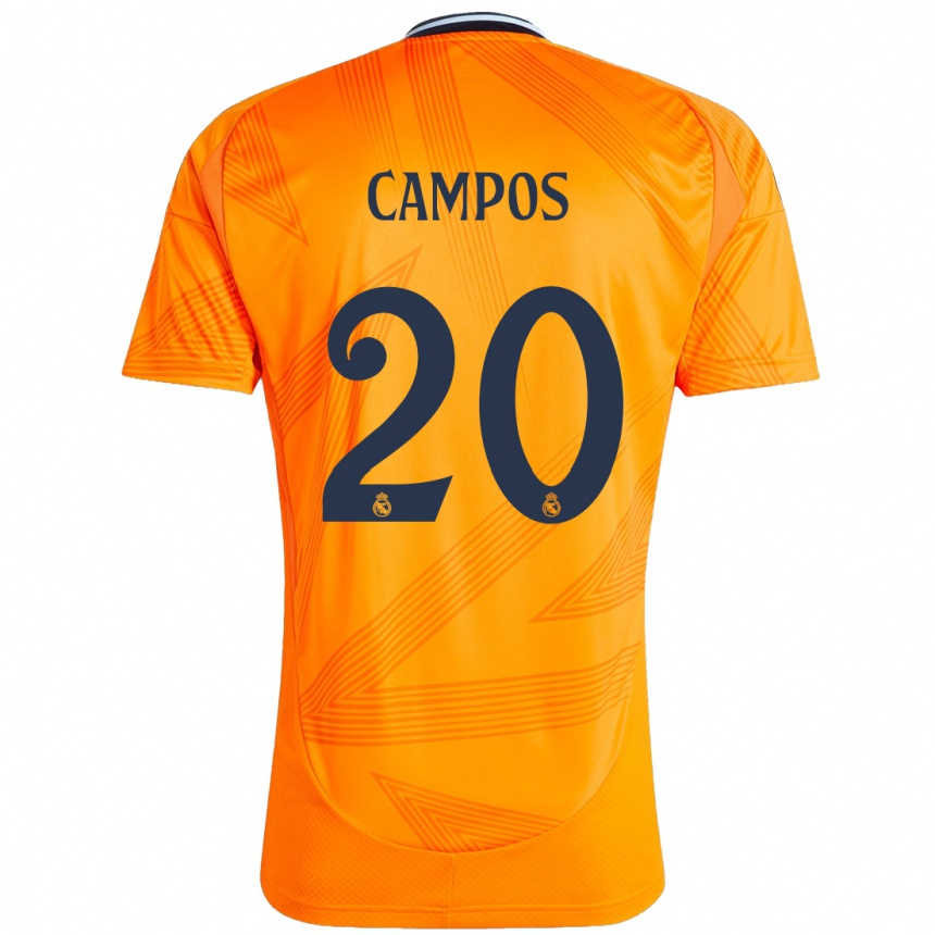 Kinder Fußball Andrés Campos #20 Orange Auswärtstrikot Trikot 2024/25 T-Shirt Luxemburg