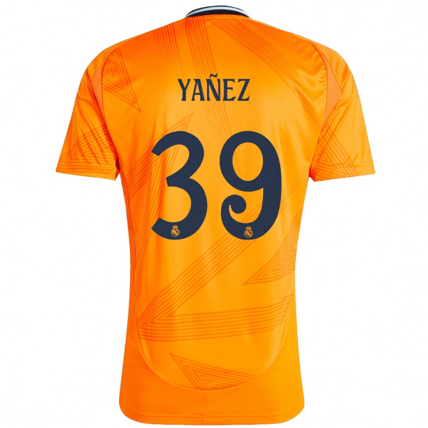 Kinder Fußball Daniel Yañez #39 Orange Auswärtstrikot Trikot 2024/25 T-Shirt Luxemburg