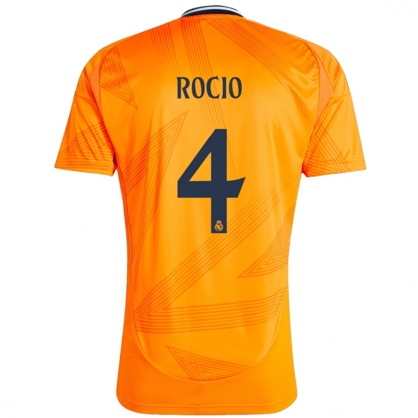 Kinder Fußball Rocio Galvez #4 Orange Auswärtstrikot Trikot 2024/25 T-Shirt Luxemburg