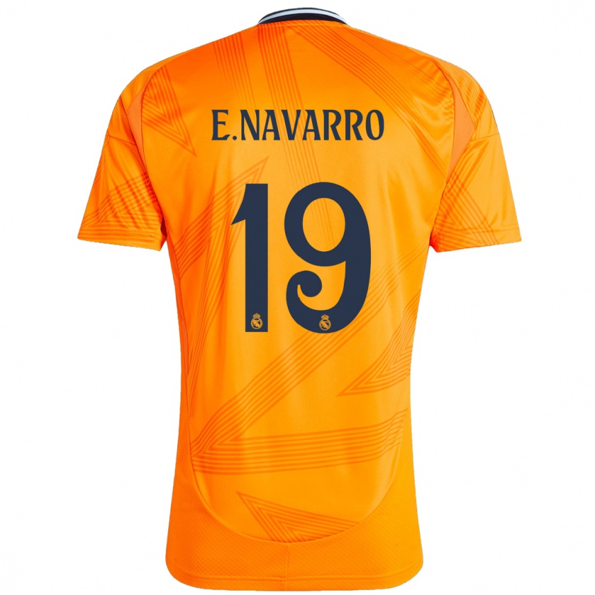 Kinder Fußball Eva Navarro #19 Orange Auswärtstrikot Trikot 2024/25 T-Shirt Luxemburg