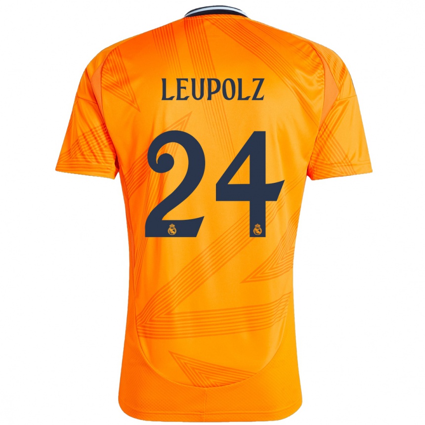 Kinder Fußball Melanie Leupolz #24 Orange Auswärtstrikot Trikot 2024/25 T-Shirt Luxemburg