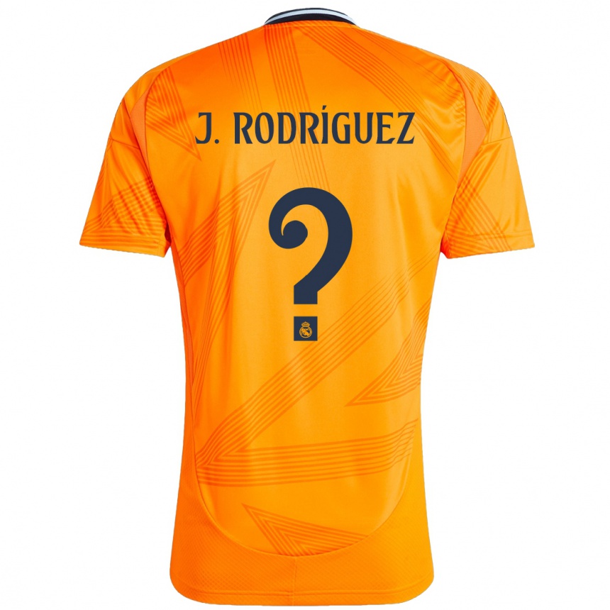 Kinder Fußball Juan Rodríguez #0 Orange Auswärtstrikot Trikot 2024/25 T-Shirt Luxemburg