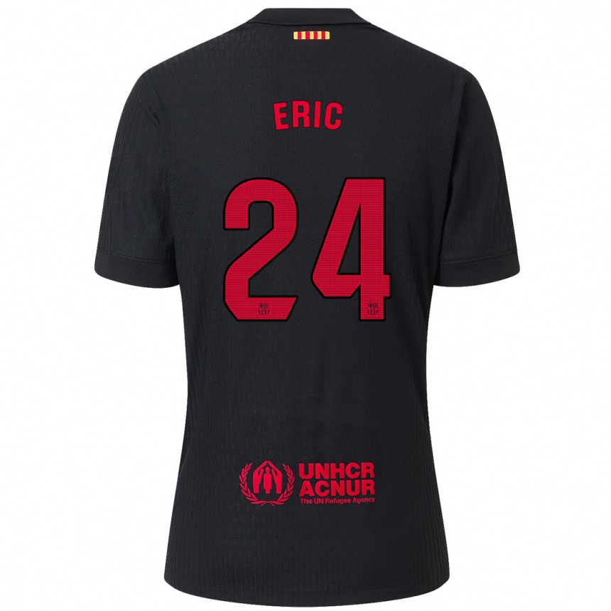 Kinder Fußball Eric Garcia #24 Schwarz Rot Auswärtstrikot Trikot 2024/25 T-Shirt Luxemburg