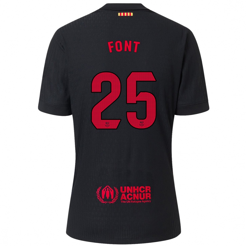 Kinder Fußball Gemma Font #25 Schwarz Rot Auswärtstrikot Trikot 2024/25 T-Shirt Luxemburg