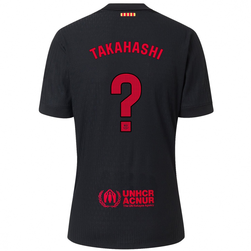 Kinder Fußball Niko Takahashi #0 Schwarz Rot Auswärtstrikot Trikot 2024/25 T-Shirt Luxemburg