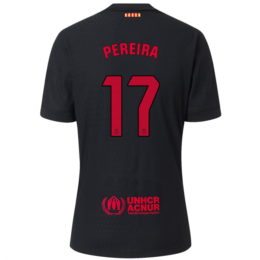 Kinder Fußball Andrea Pereira #17 Schwarz Rot Auswärtstrikot Trikot 2024/25 T-Shirt Luxemburg