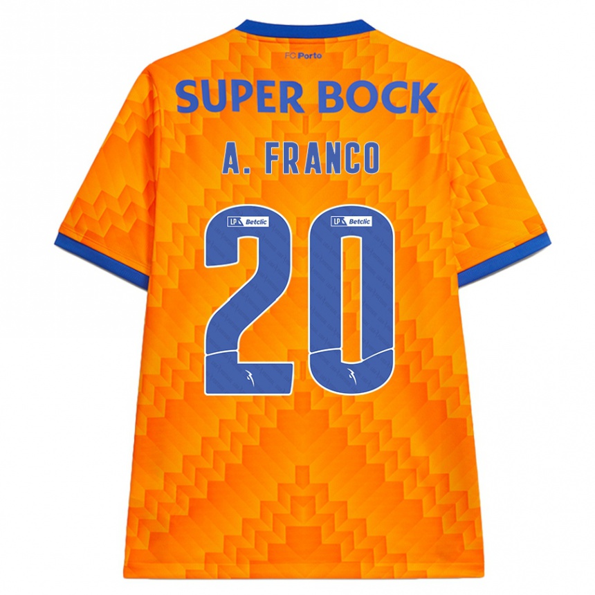 Kinder Fußball André Franco #20 Orange Auswärtstrikot Trikot 2024/25 T-Shirt Luxemburg