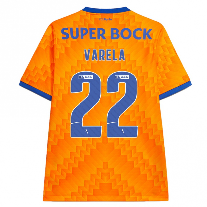 Kinder Fußball Alan Varela #22 Orange Auswärtstrikot Trikot 2024/25 T-Shirt Luxemburg