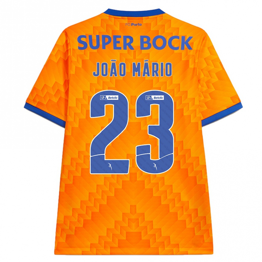 Kinder Fußball João Mário #23 Orange Auswärtstrikot Trikot 2024/25 T-Shirt Luxemburg