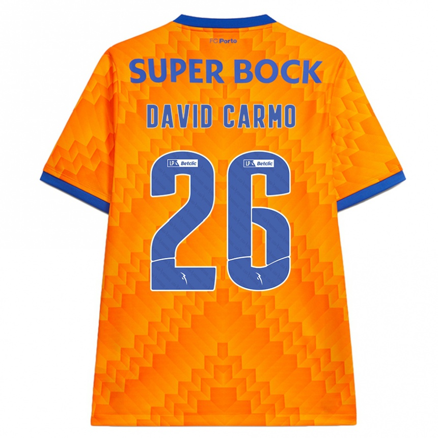 Kinder Fußball David Carmo #26 Orange Auswärtstrikot Trikot 2024/25 T-Shirt Luxemburg