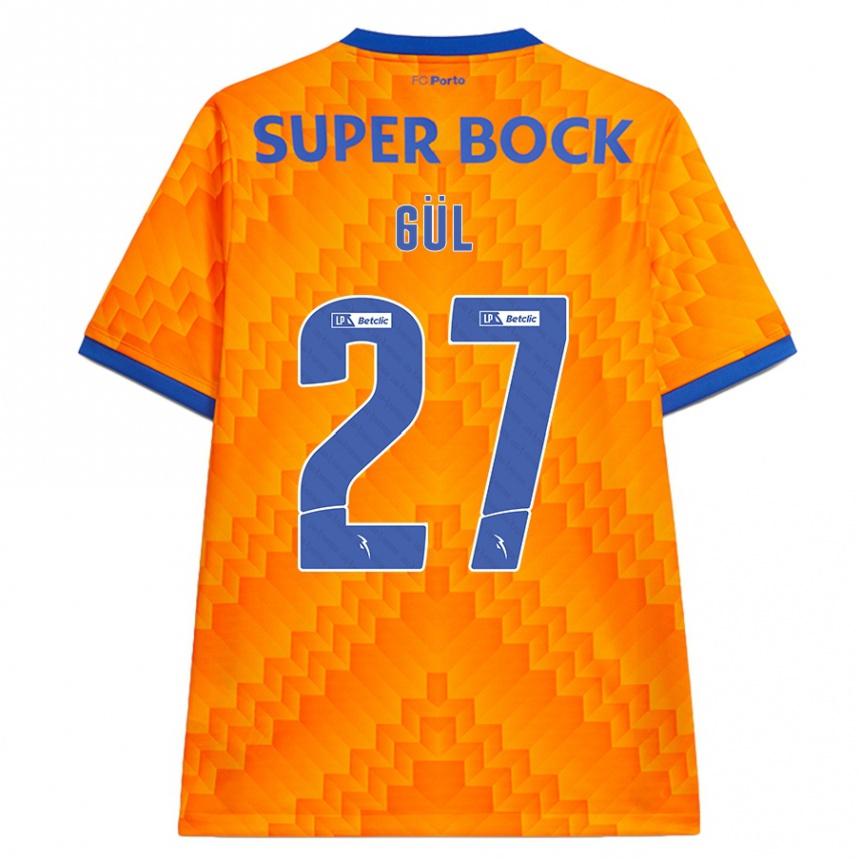 Kinder Fußball Deniz Gül #27 Orange Auswärtstrikot Trikot 2024/25 T-Shirt Luxemburg