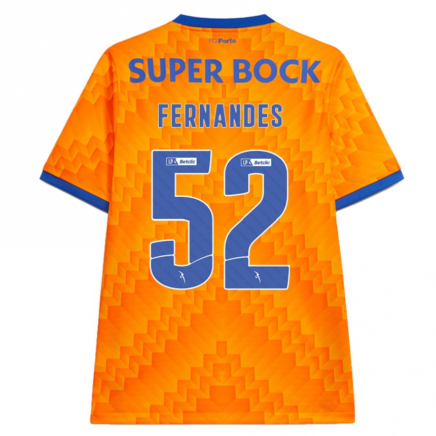 Kinder Fußball Martim Fernandes #52 Orange Auswärtstrikot Trikot 2024/25 T-Shirt Luxemburg