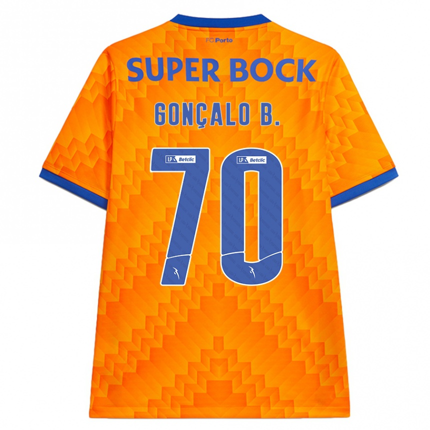 Kinder Fußball Gonçalo Borges #70 Orange Auswärtstrikot Trikot 2024/25 T-Shirt Luxemburg