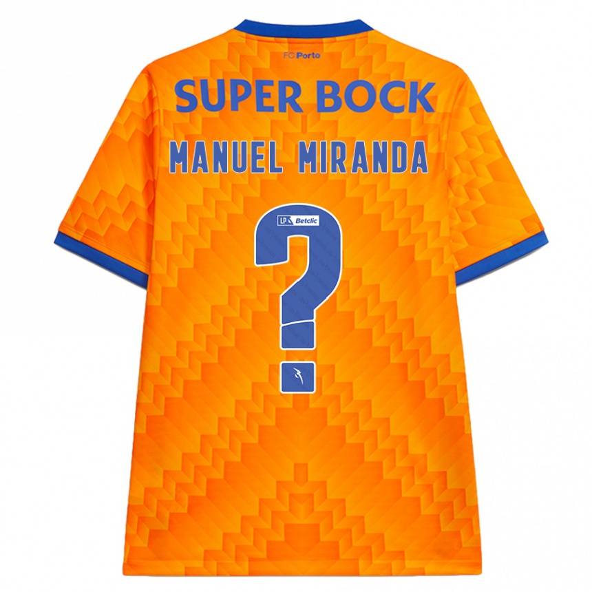 Kinder Fußball Manuel Miranda #0 Orange Auswärtstrikot Trikot 2024/25 T-Shirt Luxemburg