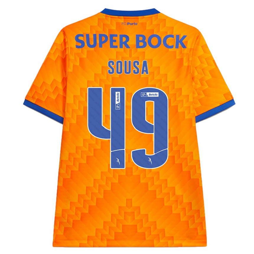 Kinder Fußball Gonçalo Sousa #49 Orange Auswärtstrikot Trikot 2024/25 T-Shirt Luxemburg